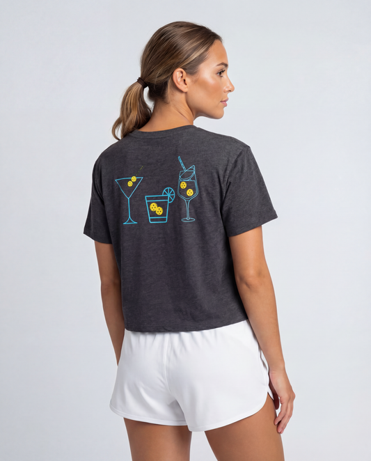 Women's Charcoal Social Club Spritz Short Tee