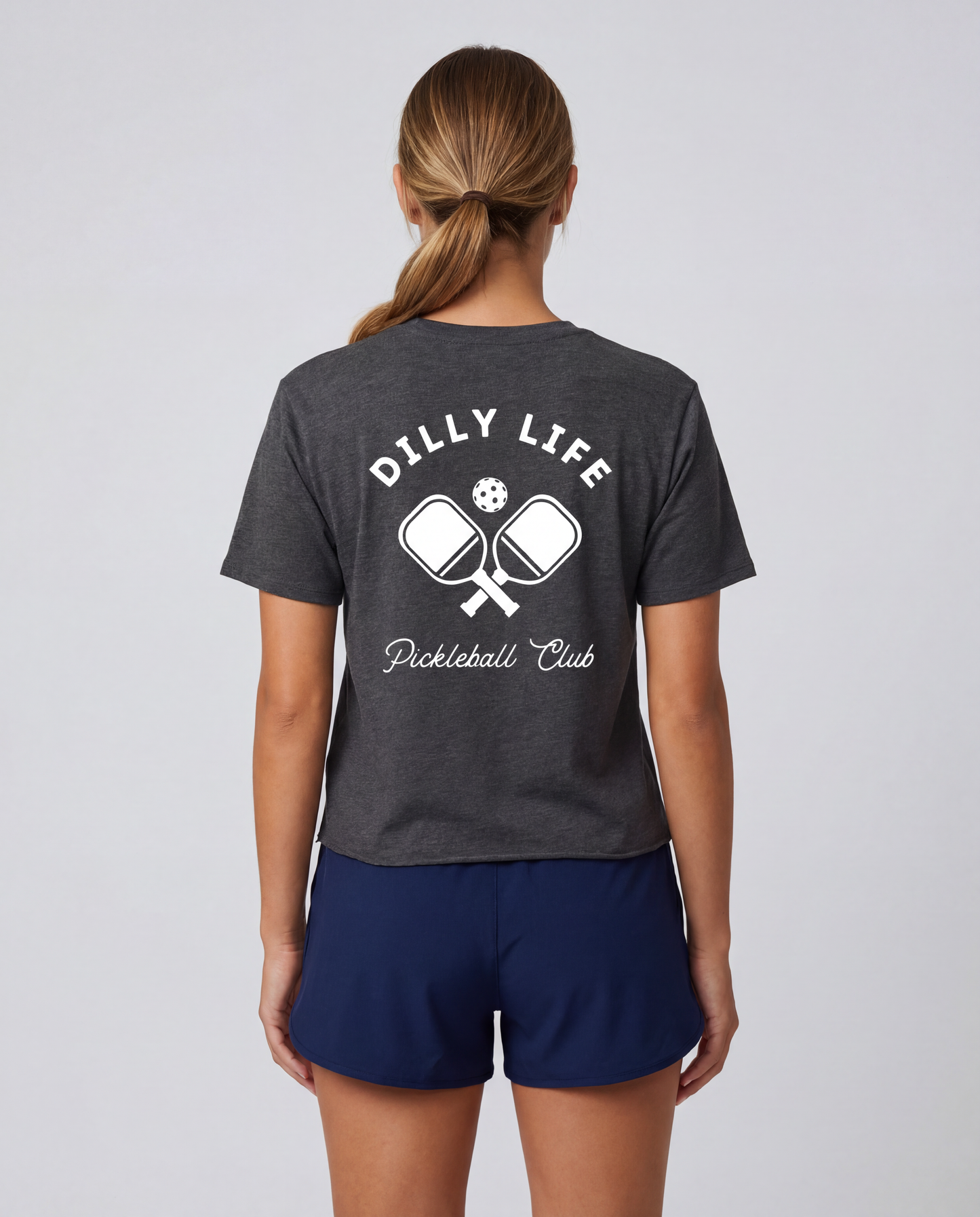 Women's Charcoal Crossed Paddle Short Tee