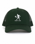 Green cap with 'Dilly Life' logo on a white background