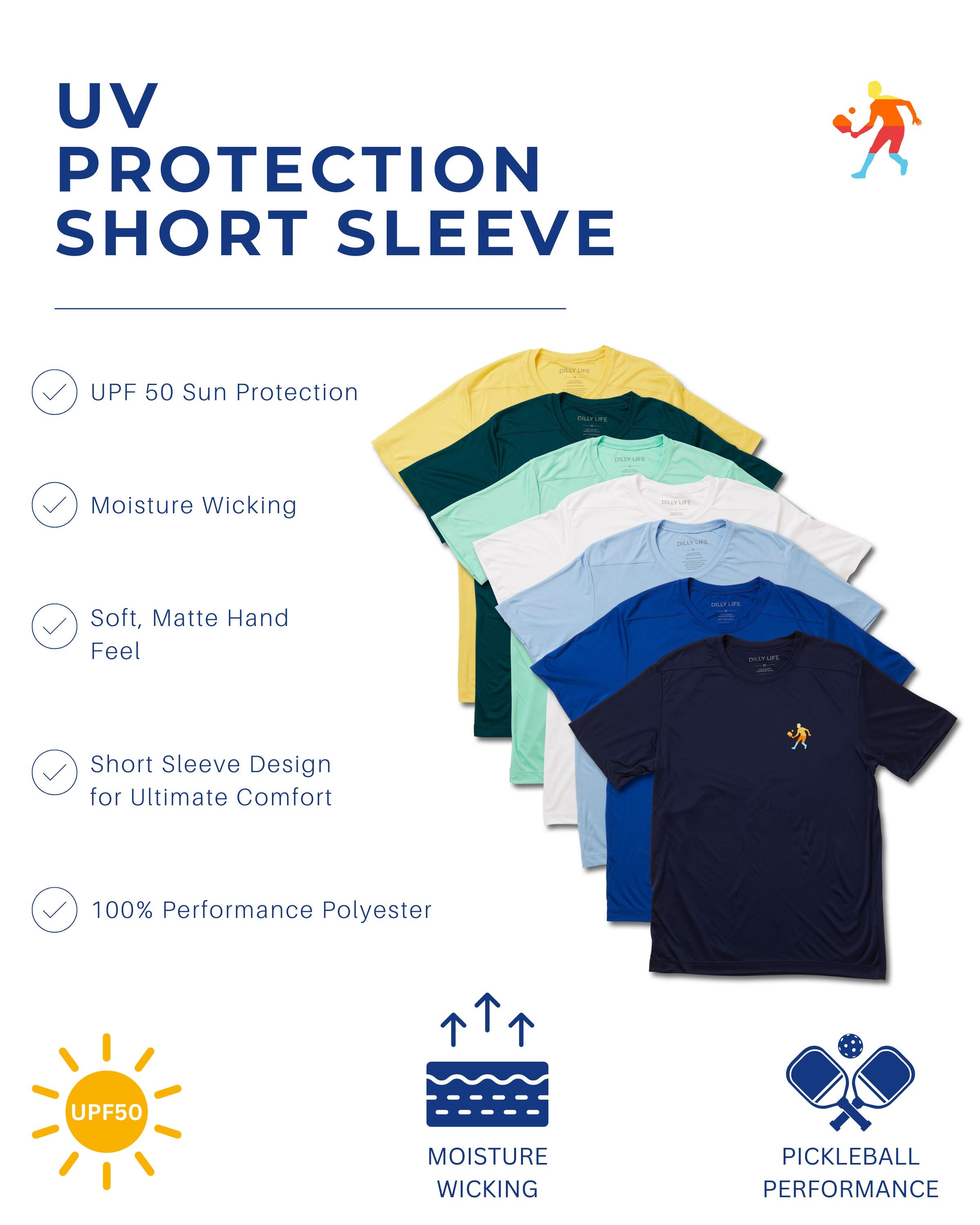 Men's UV Protection Moisture Wicking Tee